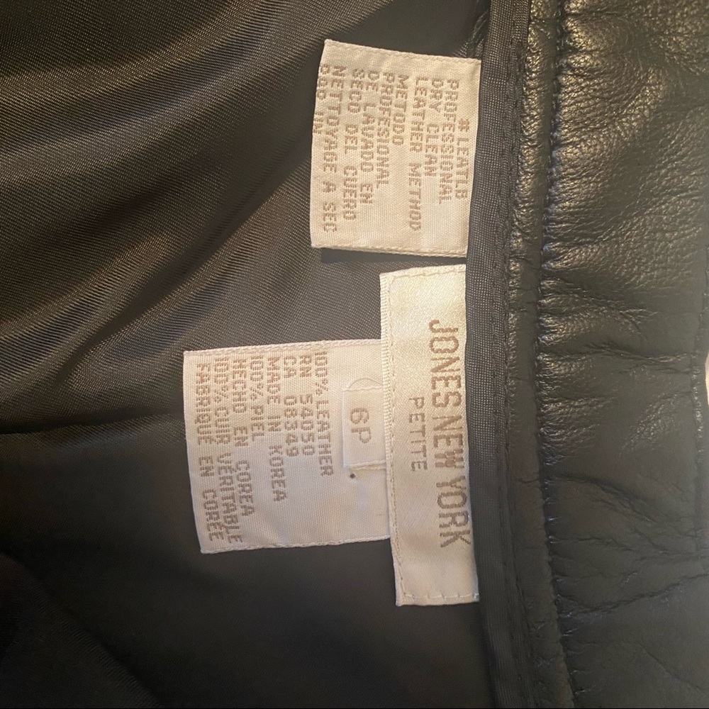 High waisted Black Leather Pants - Size 6 Petite - Picture 4 of 8
